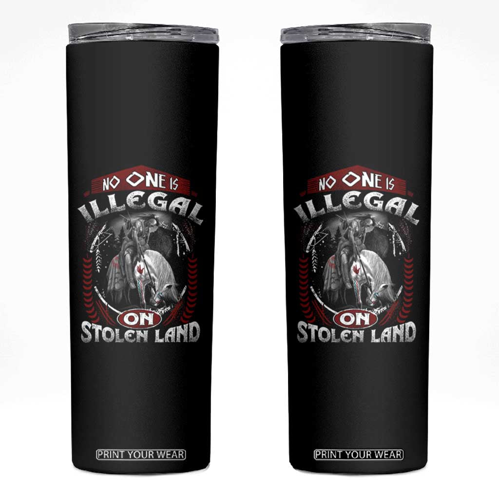 Native American Skinny Tumbler No One Is Illegal On Stolen Land TS09 Black Print Your Wear