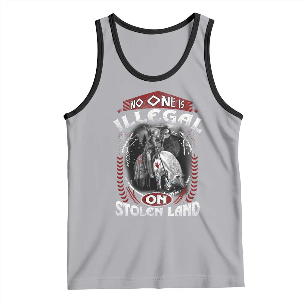 Native American Tank Top No One Is Illegal On Stolen Land TS09 Athletic Heather Black Print Your Wear