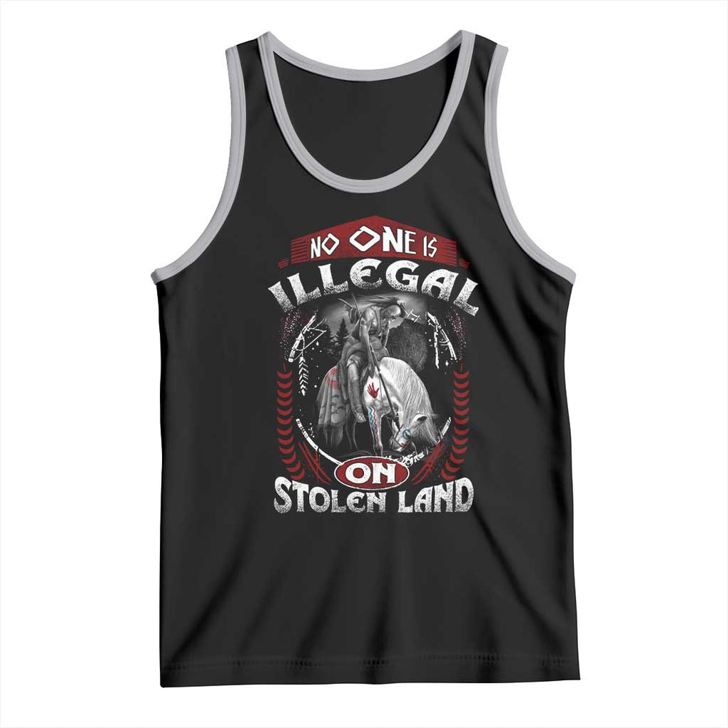 Native American Tank Top No One Is Illegal On Stolen Land TS09 Black Athletic Heather Print Your Wear
