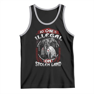 Native American Tank Top No One Is Illegal On Stolen Land TS09 Black Athletic Heather Print Your Wear
