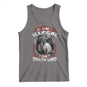 Native American Tank Top No One Is Illegal On Stolen Land TS09 Deep Heather Print Your Wear