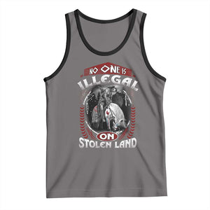 Native American Tank Top No One Is Illegal On Stolen Land TS09 Deep Heather Black Print Your Wear