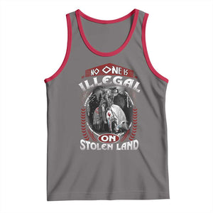 Native American Tank Top No One Is Illegal On Stolen Land TS09 Deep Heather Red Print Your Wear