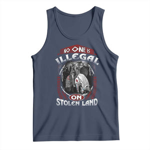 Native American Tank Top No One Is Illegal On Stolen Land TS09 Navy Print Your Wear