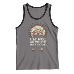 Native American Tank Top I'm Not As White As I Look TS09 Deep Heather Black Print Your Wear