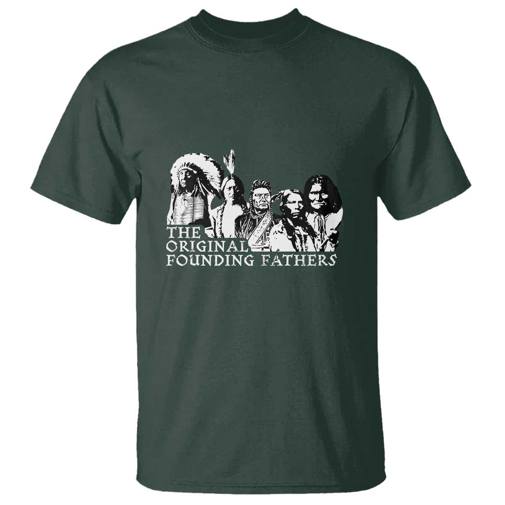 Native American Indian Original Founding Fathers T Shirt TS09 Dark Forest Green Print Your Wear