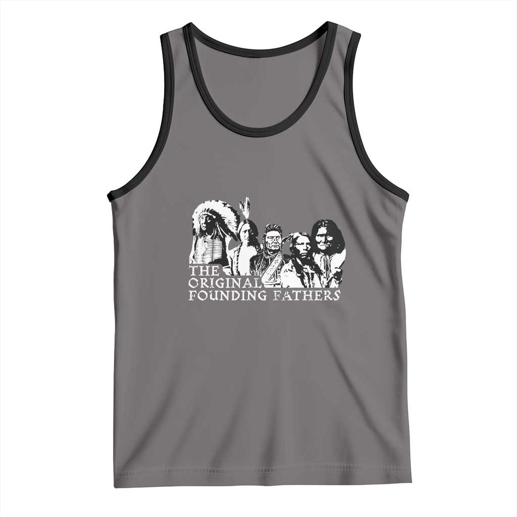Native American Indian Original Founding Fathers Tank Top TS09 Deep Heather Black Print Your Wear
