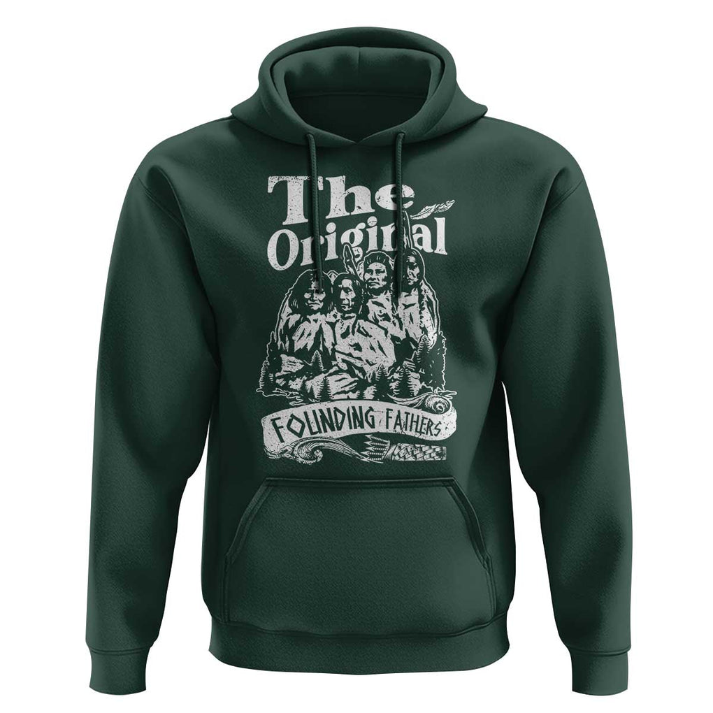 Native American Indian Hoodie Original Founding Fathers TS09 Dark Forest Green Print Your Wear