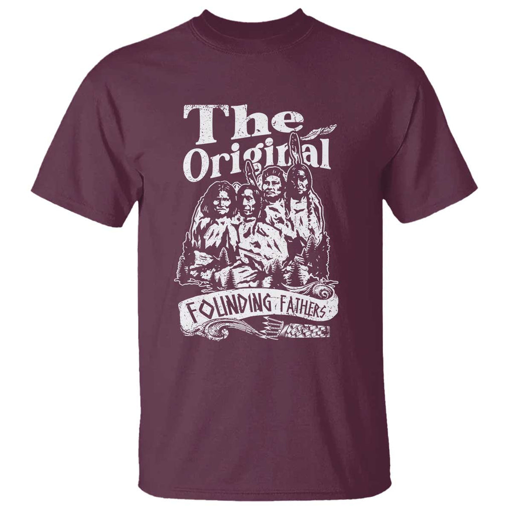 Native American Indian T Shirt Original Founding Fathers TS09 Maroon Print Your Wear
