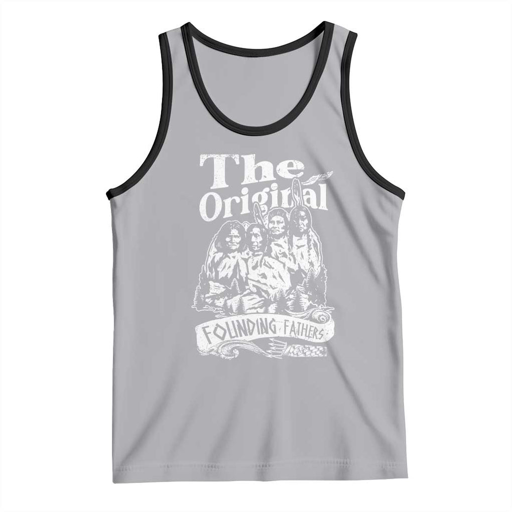 Native American Indian Tank Top Original Founding Fathers TS09 Athletic Heather Black Print Your Wear