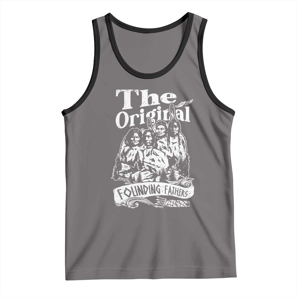 Native American Indian Tank Top Original Founding Fathers TS09 Deep Heather Black Print Your Wear