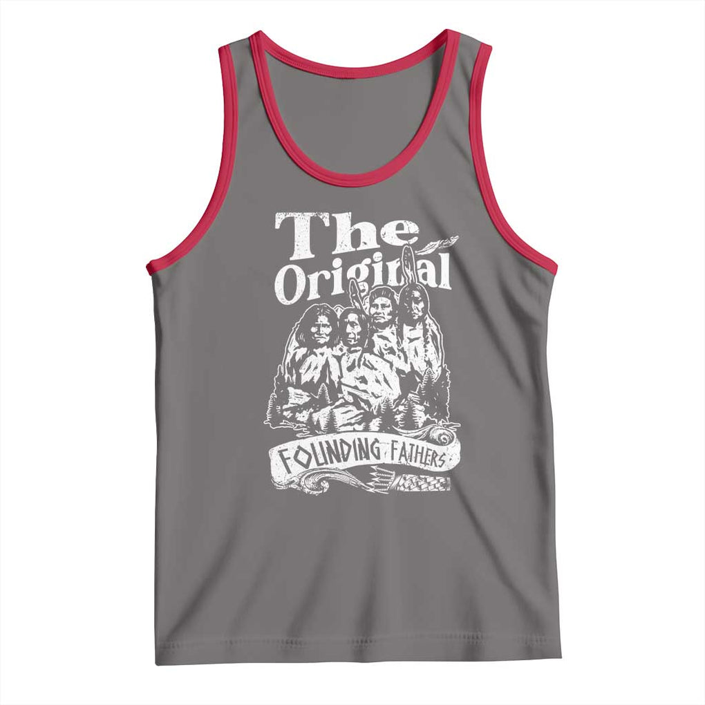 Native American Indian Tank Top Original Founding Fathers TS09 Deep Heather Red Print Your Wear