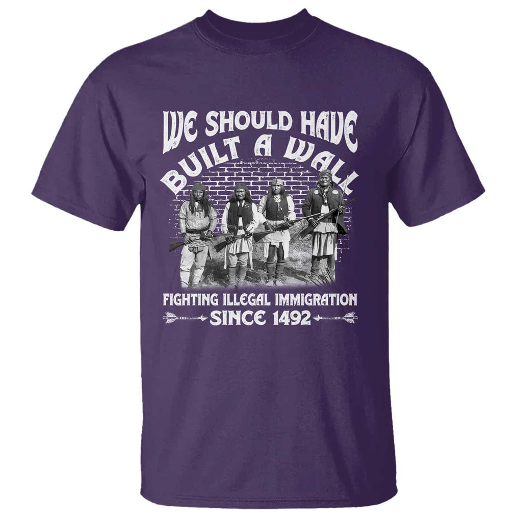 Native American Heritage Graphic T-Shirt – We Should Have Built A Wall – 100% Cotton TS09 Purple Print Your Wear