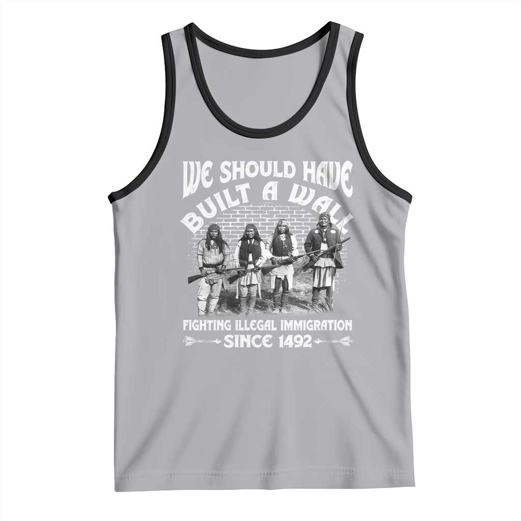 Native American Tank Top We Should Have Built A Wall TS09 Athletic Heather Black Print Your Wear