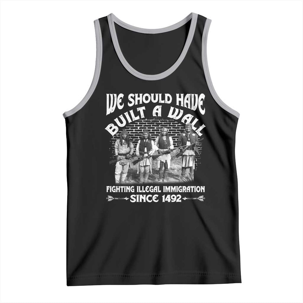 Native American Tank Top We Should Have Built A Wall TS09 Black Athletic Heather Print Your Wear