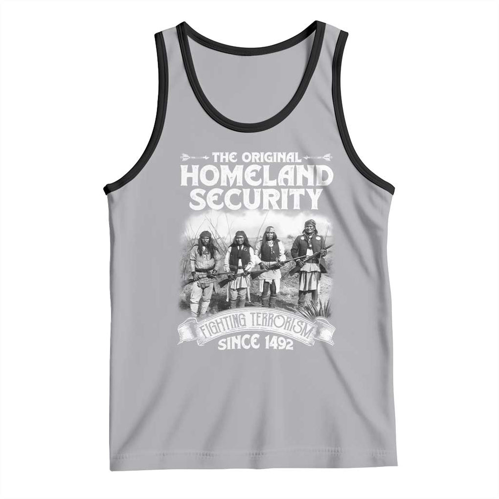 Native American Tank Top Original Homeland Security TS09 Athletic Heather Black Print Your Wear