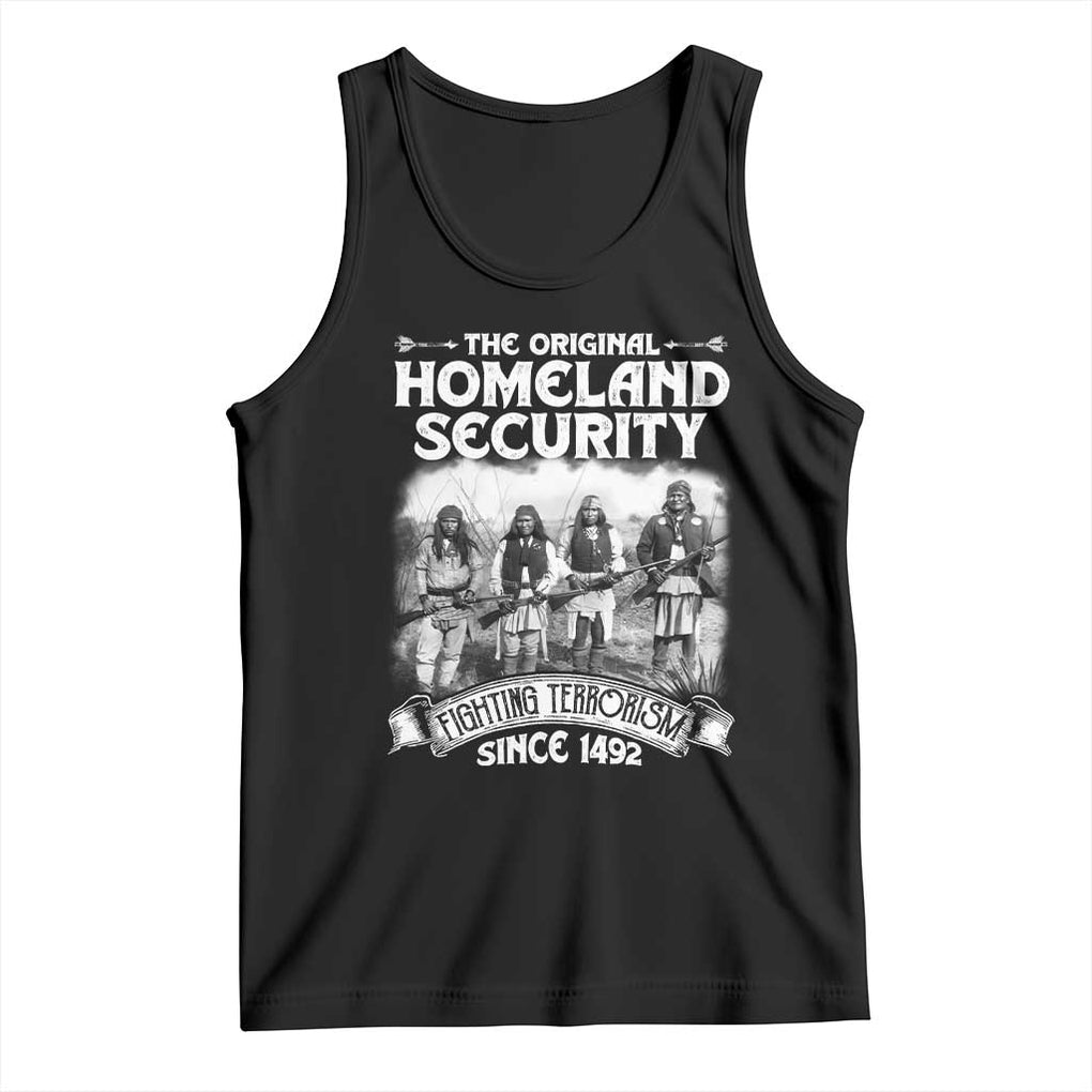 Native American Tank Top Original Homeland Security TS09 Black Print Your Wear
