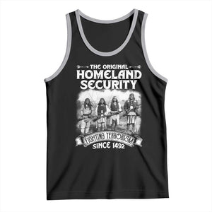 Native American Tank Top Original Homeland Security TS09 Black Athletic Heather Print Your Wear