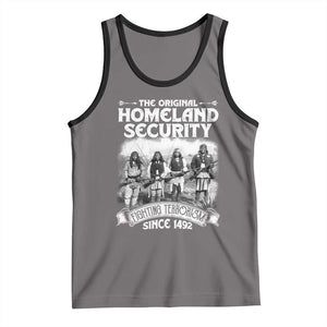 Native American Tank Top Original Homeland Security TS09 Deep Heather Black Print Your Wear