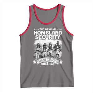 Native American Tank Top Original Homeland Security TS09 Deep Heather Red Print Your Wear