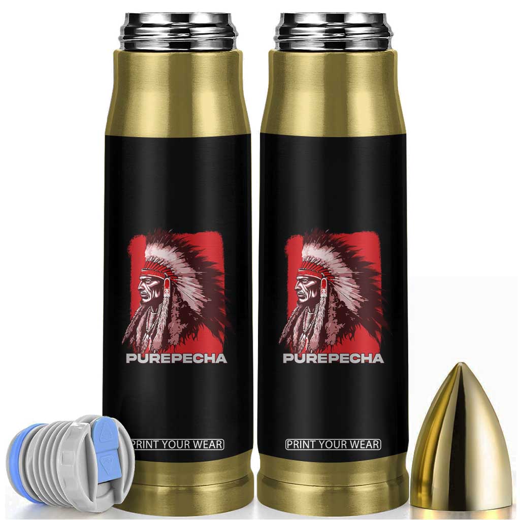 Mexican Indian Purepecha Bullet Tumbler Mexico Indigenous Proud Chief Vintage TS09 Black Print Your Wear