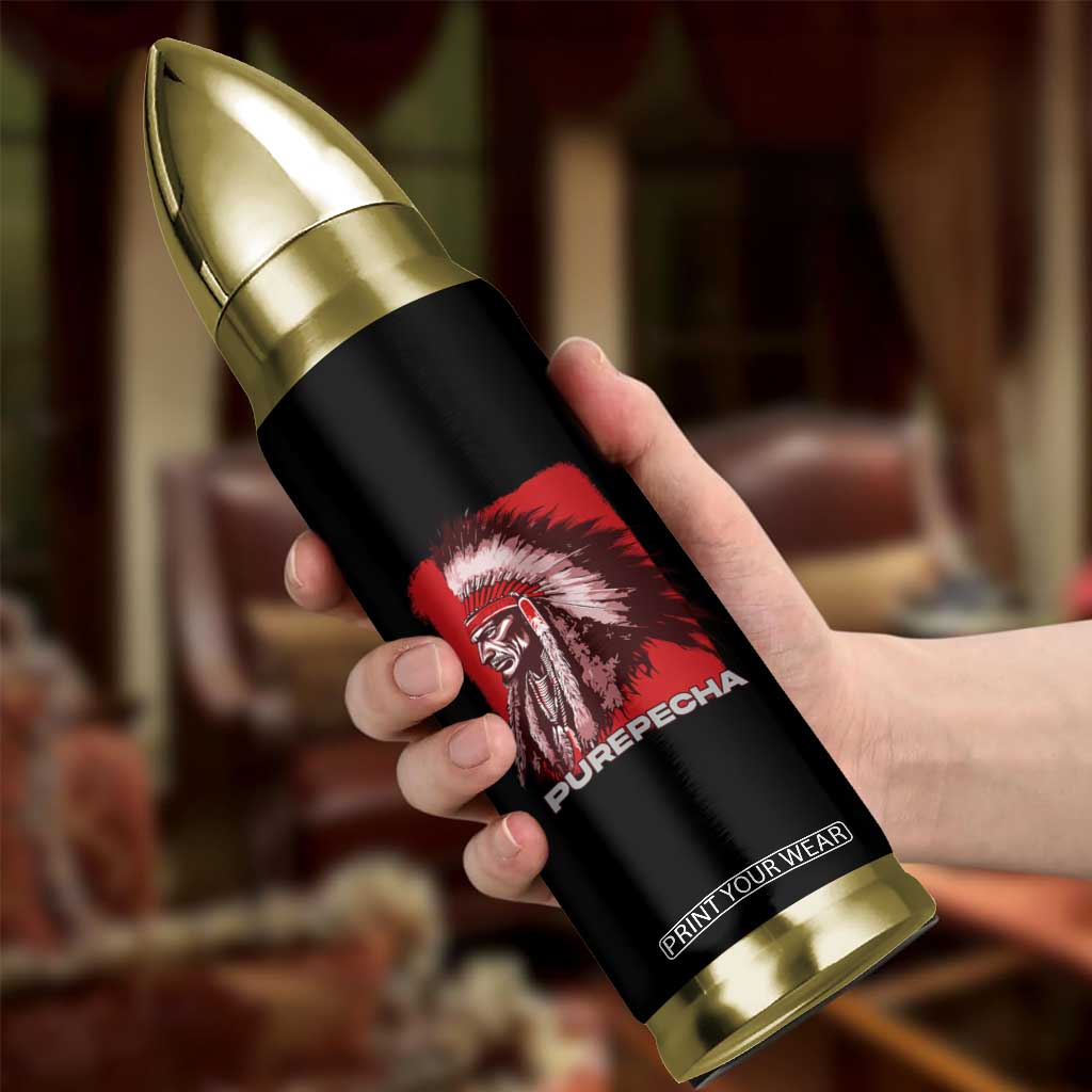 Mexican Indian Purepecha Bullet Tumbler Mexico Indigenous Proud Chief Vintage TS09 Print Your Wear