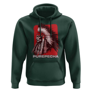 Mexican Indian Purepecha Hoodie Mexico Indigenous Proud Chief Vintage TS09 Dark Forest Green Print Your Wear