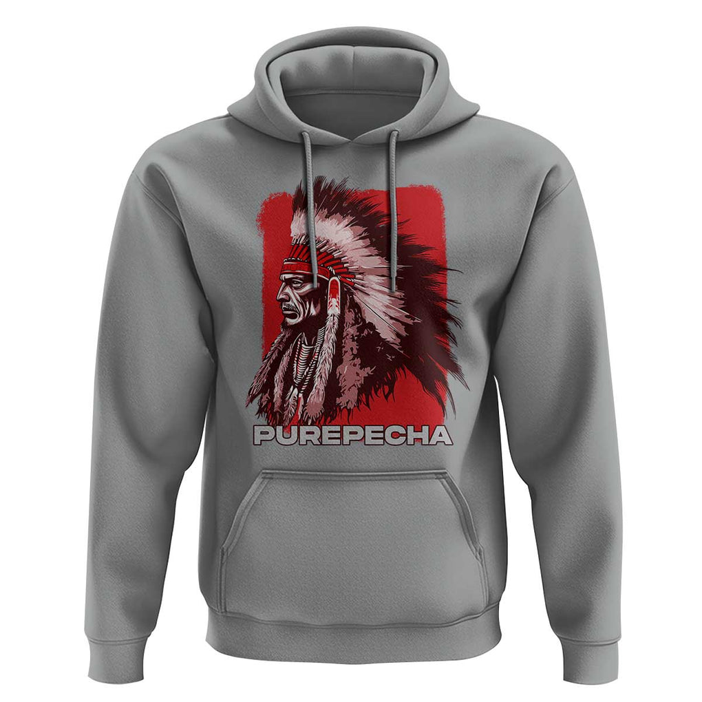 Mexican Indian Purepecha Hoodie Mexico Indigenous Proud Chief Vintage TS09 Sport Gray Print Your Wear