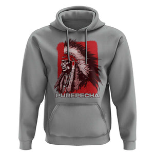 Mexican Indian Purepecha Hoodie Mexico Indigenous Proud Chief Vintage TS09 Sport Gray Print Your Wear