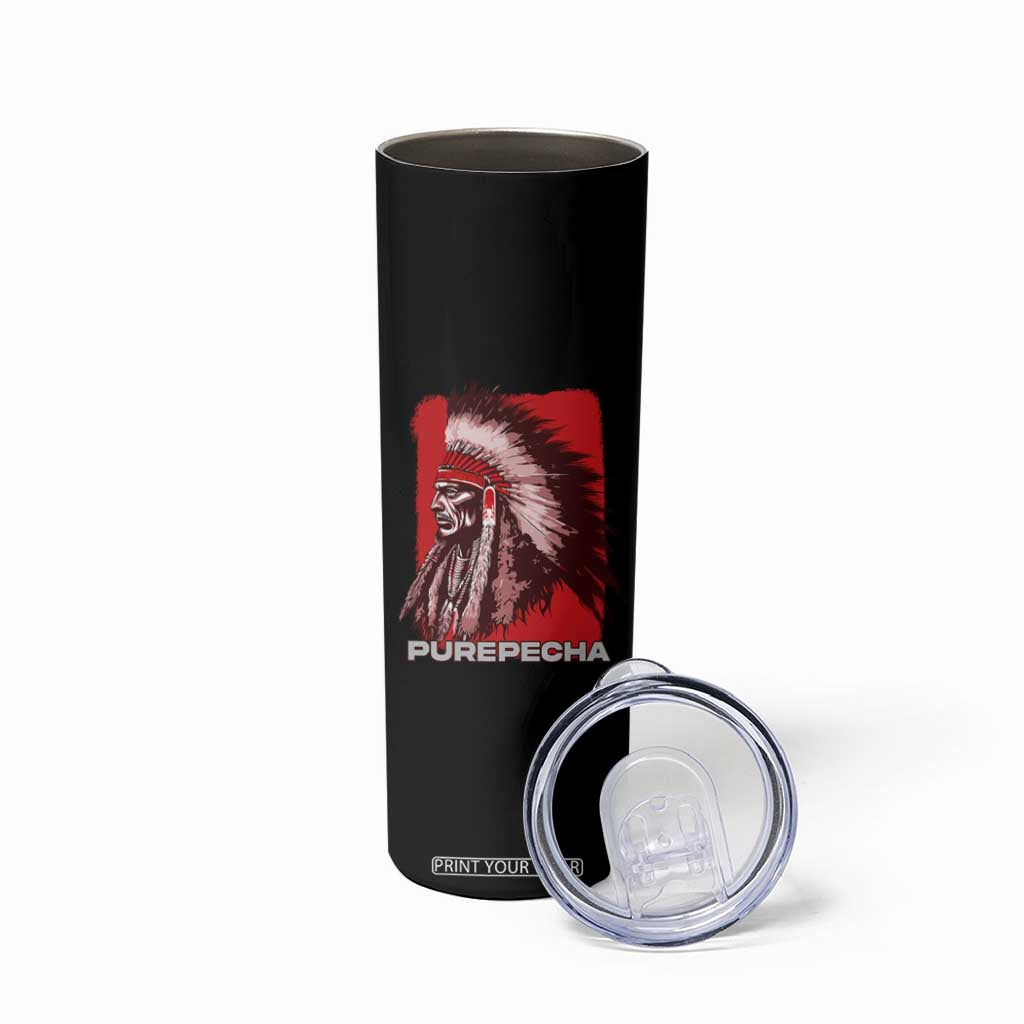 Mexican Indian Purepecha Skinny Tumbler Mexico Indigenous Proud Chief Vintage TS09 Print Your Wear