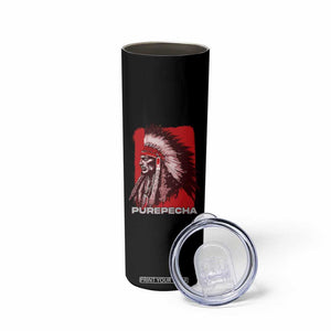 Mexican Indian Purepecha Skinny Tumbler Mexico Indigenous Proud Chief Vintage TS09 Print Your Wear