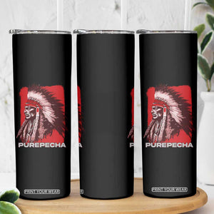 Mexican Indian Purepecha Skinny Tumbler Mexico Indigenous Proud Chief Vintage TS09 Print Your Wear