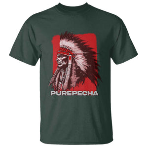 Mexican Indian Purepecha T Shirt - Mexico Indigenous Proud Chief Vintage Heritage Tee TS09 Dark Forest Green Print Your Wear