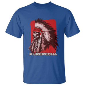 Mexican Indian Purepecha T Shirt - Mexico Indigenous Proud Chief Vintage Heritage Tee TS09 Royal Blue Print Your Wear