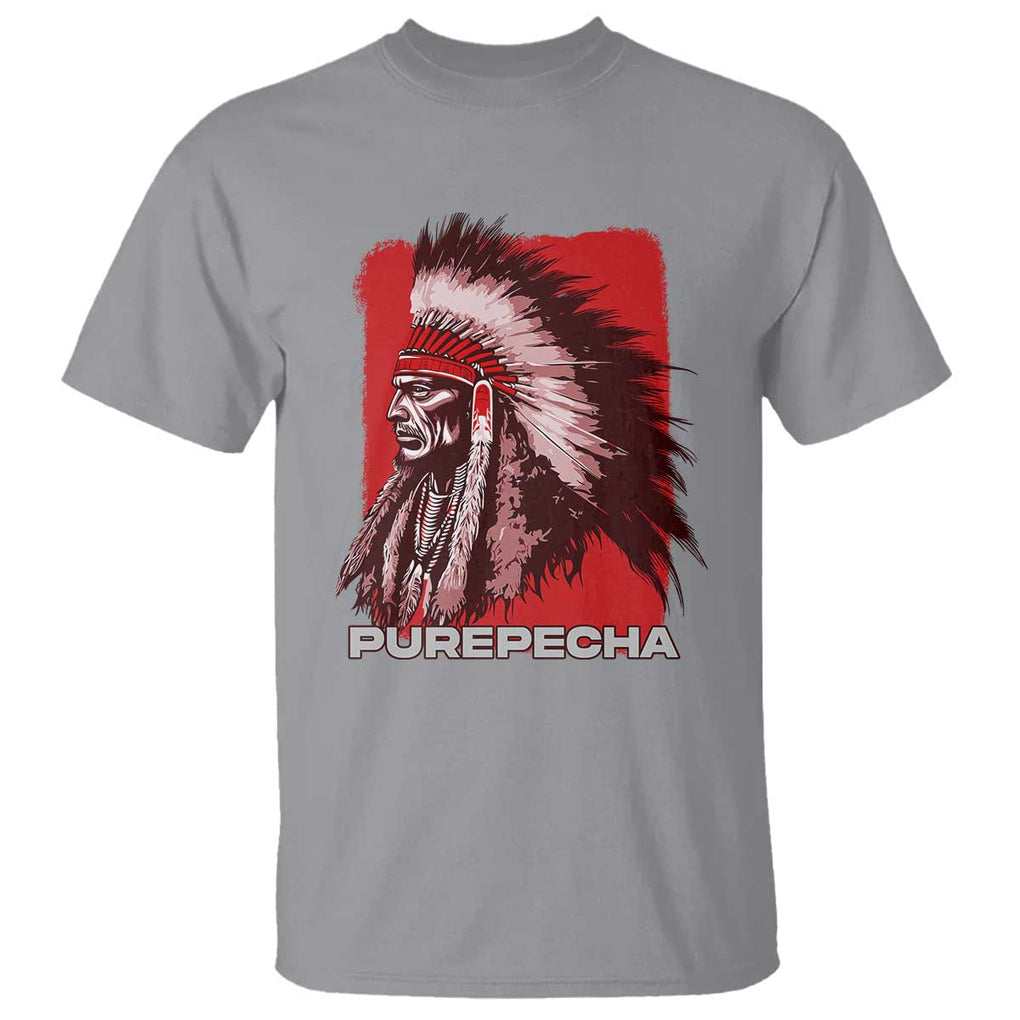 Mexican Indian Purepecha T Shirt - Mexico Indigenous Proud Chief Vintage Heritage Tee TS09 Sport Gray Print Your Wear