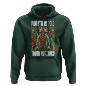 Puerto Rico Taino Heritage Hoodie Indigenous Warrior TS09 Dark Forest Green Print Your Wear