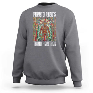 Puerto Rico Taino Heritage Sweatshirt Indigenous Warrior TS09 Charcoal Print Your Wear