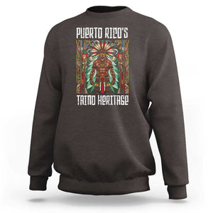 Puerto Rico Taino Heritage Sweatshirt Indigenous Warrior TS09 Dark Chocolate Print Your Wear