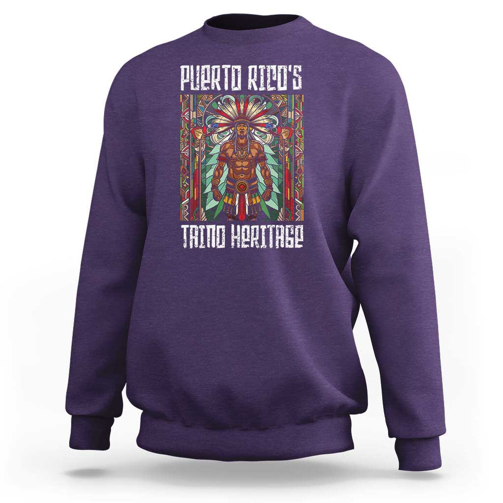Puerto Rico Taino Heritage Sweatshirt Indigenous Warrior TS09 Purple Print Your Wear