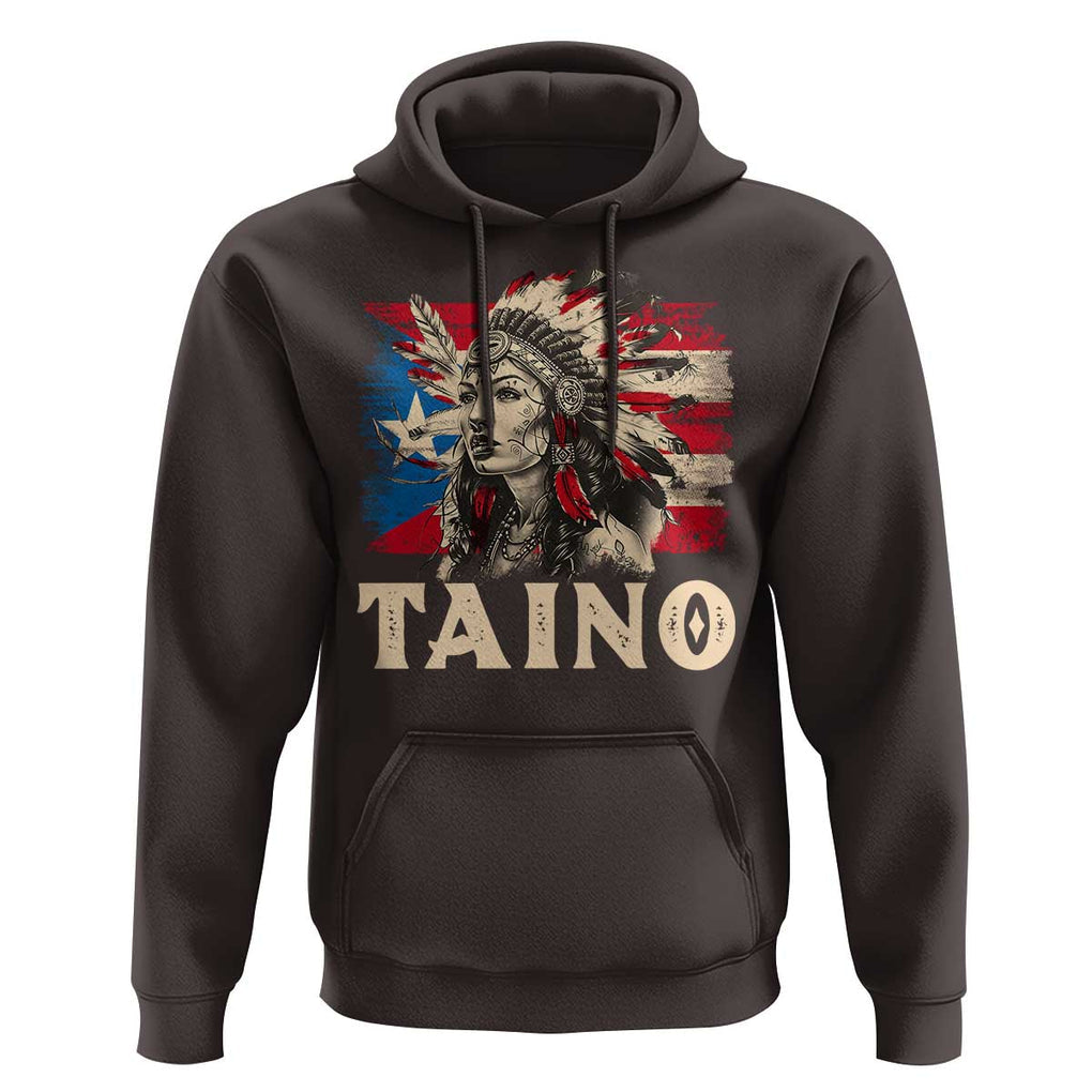 Puerto Rican Taino Hoodie Indigenous Woman Warrior TS09 Dark Chocolate Print Your Wear