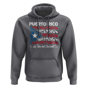 Puerto Rico La Isla Del Encanto Hoodie Puerto Rican Flag TS09 Charcoal Print Your Wear