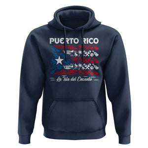 Puerto Rico La Isla Del Encanto Hoodie Puerto Rican Flag TS09 Navy Print Your Wear