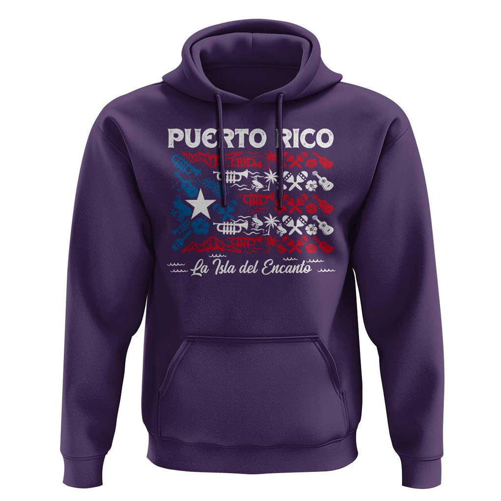 Puerto Rico La Isla Del Encanto Hoodie Puerto Rican Flag TS09 Purple Print Your Wear