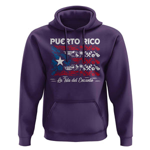 Puerto Rico La Isla Del Encanto Hoodie Puerto Rican Flag TS09 Purple Print Your Wear