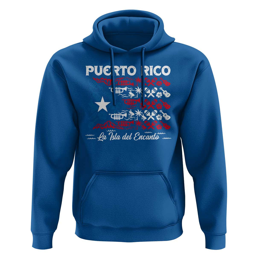 Puerto Rico La Isla Del Encanto Hoodie Puerto Rican Flag TS09 Royal Blue Print Your Wear