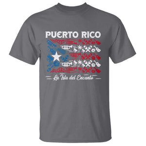 Puerto Rico La Isla Del Encanto T Shirt Puerto Rican Flag TS09 Charcoal Print Your Wear