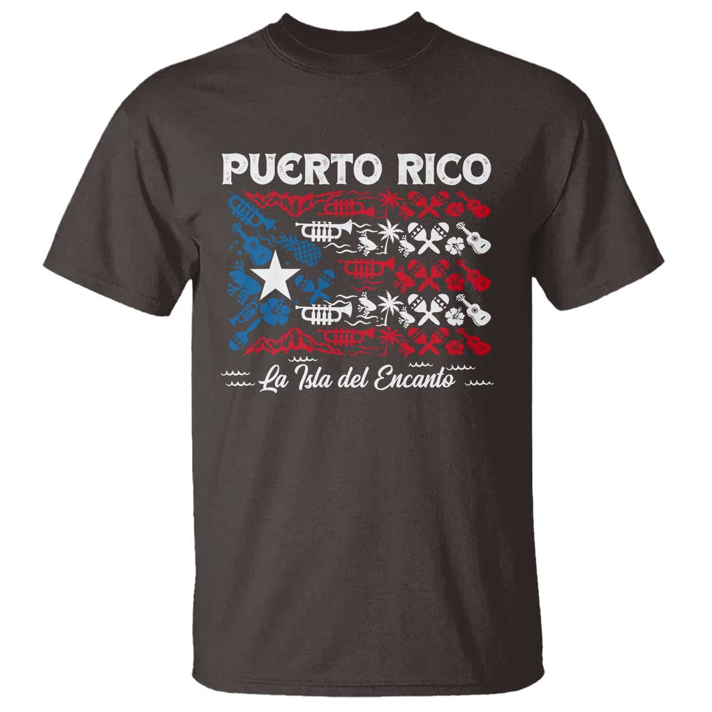Puerto Rico La Isla Del Encanto T Shirt Puerto Rican Flag TS09 Dark Chocolate Print Your Wear