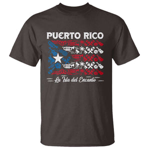 Puerto Rico La Isla Del Encanto T Shirt Puerto Rican Flag TS09 Dark Chocolate Print Your Wear