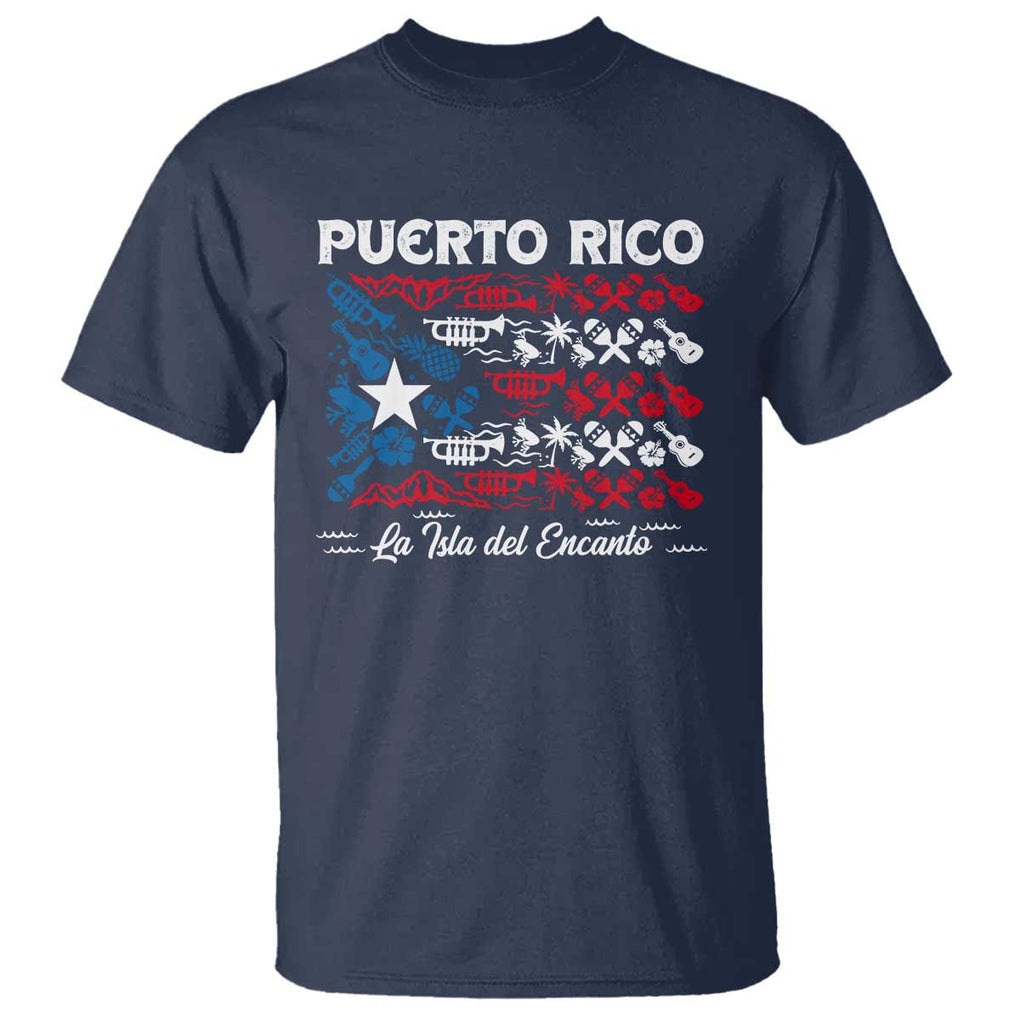 Puerto Rico La Isla Del Encanto T Shirt Puerto Rican Flag TS09 Navy Print Your Wear