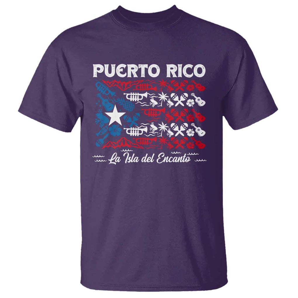 Puerto Rico La Isla Del Encanto T Shirt Puerto Rican Flag TS09 Purple Print Your Wear